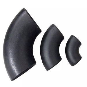 Codo de 90 Grados de Acero al Carbono Negro MS Soldado a Tope, Sch 40, Conector de Tubería Industrial Sin Costura Duradero para Suministro - Product Image 1