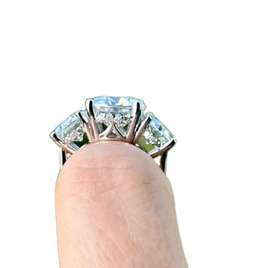 แหวนเพชรโมอิสสามชิ้นทำจากเงินสเตอริงเครื่องประดับฮิปฮอปทำจากเหล็กของขวัญเพชรอื่นๆที่สวยงามสำหรับเธอ - Product Image 1