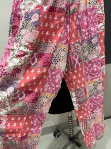 Pantalones Palazzo de Pierna Ancha con Estampado Patchwork de Calidad Premium, Cintura Alta con Cordón, Pantalones de Playa de Verano, Estilo Casual Holgado Boho - Product Image 4