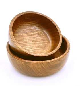 Bol de service à salade en bois résistant à la chaleur, taille personnalisée, bois naturel, écologique, pour la maison, les restaurants, les hôtels et les fêtes - Product Image 1