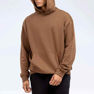 Sweat à capuche marron d'hiver personnalisé pour homme |   Pull en coton surdimensionné de qualité supérieure avec broderie 3D |   Vêtements de sport streetwear - Product Image 4