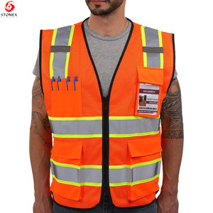 Chaleco de Seguridad Reflectante ANSI Clase 2, Chaleco Utilitario Ligero Personalizado, Cinta Reflectante de Alta Visibilidad, Construcción, Almacén - Product Image 1