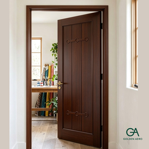 Panel Decorativo para Puerta con Ranuras Interiores de Madera Sólida Tradicional GA-15S para Proyectos del Hogar OEM y ODM - Product Image 1