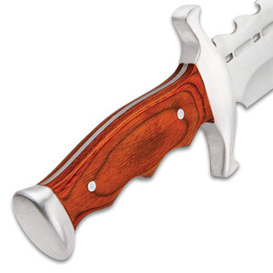 Cuchillo Bowie de Acero Inoxidable para Acampar al Aire Libre, Caza, Supervivencia, Hoja Fija con Mango Ergonómico de Madera - Product Image 5
