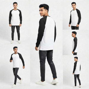 Oversize Raglan T Shirts Men <b>Drop</b> Shoulder Long Sleeve Street Style Tee 100% Cotton Fully Customized Men's Sport T Shirts - Product Image 6