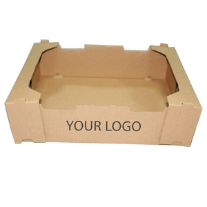 Wholesale <b>Eco</b>-Friendly Biodegradable Reusable Heavy-Duty Kraft Corrugated Fruit Tray Custom Logo Flexo Embossing Recycled Box - Product Image 2