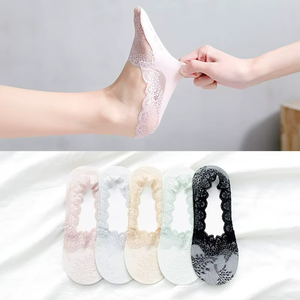 New Summer <b>Lace</b> <b>Socks</b> Dispensing Glue Non-slip Fashion Boat <b>Socks</b> Ladies - Product Image 5