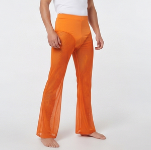 Men's Sheer Mesh <b>Flare</b> <b>Leggings</b> High Waist Elastic Waist See Through Stack Pants Men High Quality Summer Beach Transparent Pants - Product Image 6