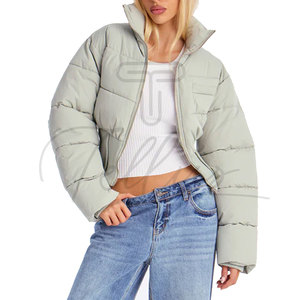 High Quality Crop Puffer <b>Jacket</b> New Design <b>Winter</b> <b>Jacket</b> for Women Custom Breathable Zip up Women Puffer <b>Jacket</b> - Product Image 5