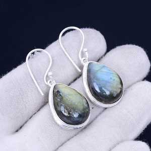 Pendientes de Labradorita con Piedras Naturales, Hechos a Mano, Plata de Ley 925, Joyería Colgante para Mujer, Venta al Por Mayor - Product Image 5