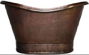 Bañera Ovalada de Cobre Antiguo con Patas de Gato, Bañera Independiente Hecha a Mano de Metal para Hogar y Hotel - Product Image 3