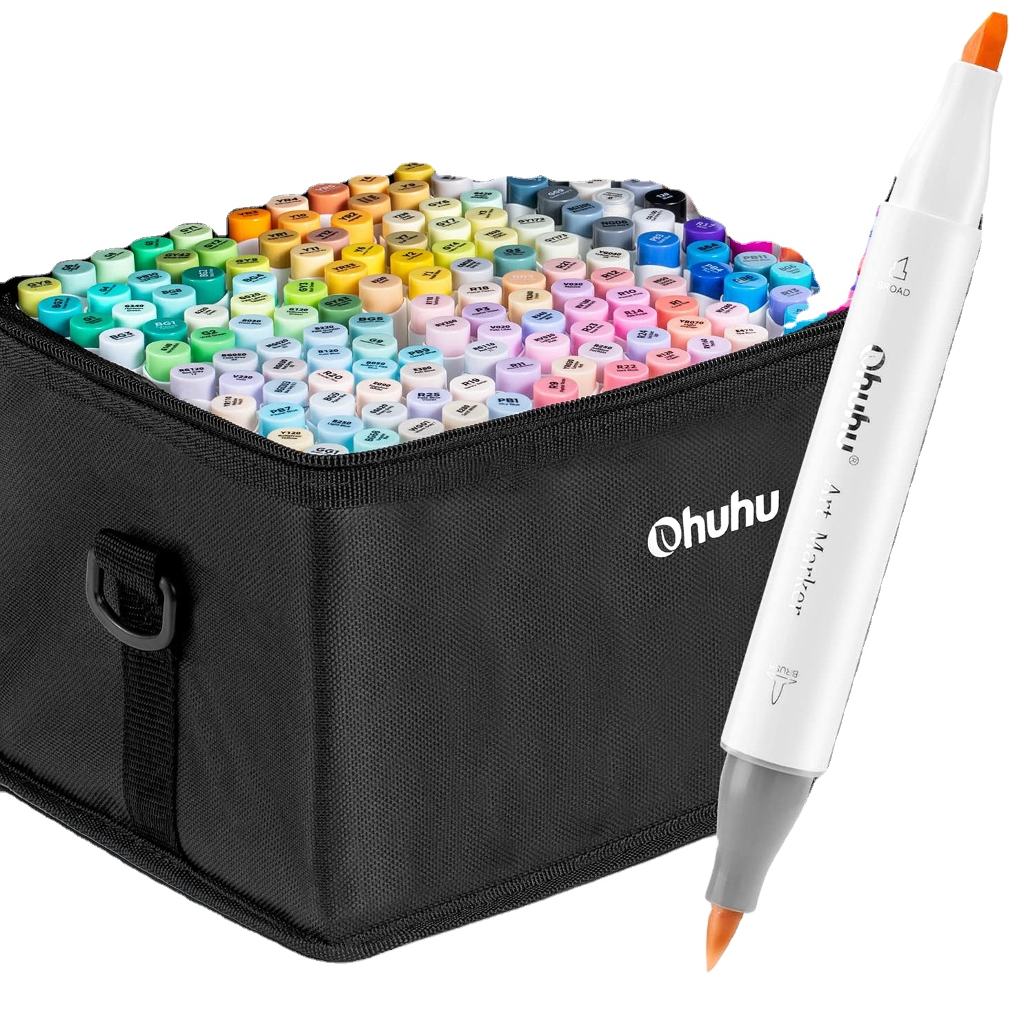 Ohuhu 168-Color Art Markers - Versatile Brush & Chisel Tips