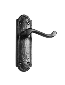 Timeless Scroll Lever Handle in Antique Brass Hand-Polished Luxury Door Set with Lock and <b>Latch</b> for Restoration - Product Image 1