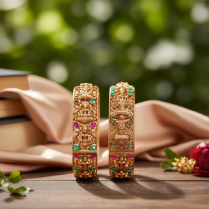 Jade and <b>Copper</b> <b>Bangles</b> Set-Trendy Geometric Design for Engagement - Product Image 2