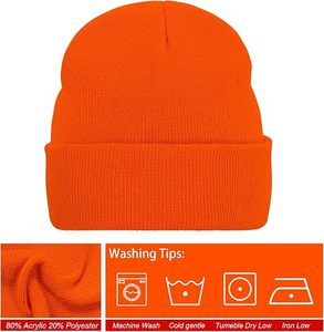 Gorro de Punto de Invierno al por Mayor, Gorro con Logo Personalizado, Gorro Cálido con Puño, Gorro Unisex de Punto Acanalado, Gorro de Invierno con Bordado Personalizado - Product Image 4