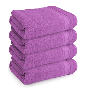 <b>Red</b> Terry Cloth Bath <b>Towel</b> Solid Color Rectangle Plain Dyed Home Use Adult Size - Product Image 6