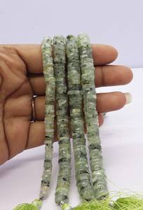 Perles Heishi en Prehnite Mousse Naturelle AAA, 7,5-8,5 MM, Perles de Pierre Précieuse en Prehnite Verte en Forme de Roue, 8 Pouces, Forme de Pneu en Prehnite Mousse - Product Image 3