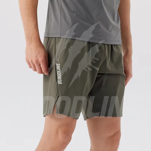 Shorts pour hommes Bloodline, shorts en coton à taille mi-haute, shorts respirants avec cordon élastique, shorts de sport à jambe droite - Product Image 2