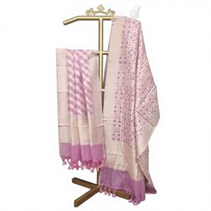 Dupatta en coton et soie Banarasi, écharpe en soie - Product Image 1