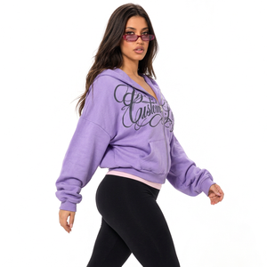 Sweats à capuche personnalisés en coton mélangé 350 g/m², style minimaliste avec poignets côtelés pour les marques de vêtements de boutique - Product Image 2