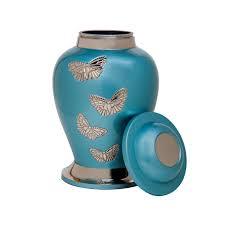 Turquoise Keepsake Cremation Urn with Shell Design Decorative <b>Memorial</b> Jar - Product Image 3
