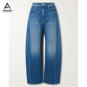 Jeans en denim Aifran Sports Premium à jambe large pour homme, coupe décontractée, style streetwear, fournisseur OEM - Product Image 1