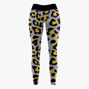 Women's Elastic Waist Mid Sublimation Printed Athletic Compression Leggings <b>Tight</b> Fit Gym BJJ MMA Fitness Training Breathable - Product Image 3