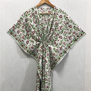Custom New Solid Print Luxury Kaftan Floral Printed 100% Cotton Satin Spring Autumn Summer Beach Cover <b>up</b> for Gift Great Price - Product Image 1