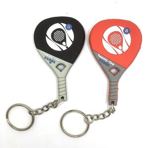 Llavero de Goma con Forma de Raqueta de Pádel, Diseño en Relieve 2D, Artículo Promocional Duradero con Logotipo Personalizado - Product Image 2