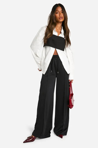 Wholesale Custom Black Women's Tricot <b>Split</b> Hem Straight Leg Joggers Terry Fleece Soft Touch Sweatpants Women's Pants & <b>Trouser</b> - Product Image 3