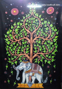 LOWELLCRAFT Fournisseur en gros de nappes brodées très vendues, 100% coton, motif imprimé, décoration murale pour la maison, style musulman - Product Image 2