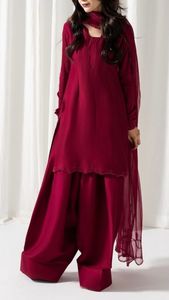 Modern Designer Wear Exclusive Farsi Salwar Kameez Four Beautiful Beads Work Colours Crepe Organza Dupatta Silk Party Reversible - Product Image 3