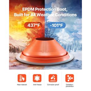 Coperture Flessibili in Silicone per Tubi e Bocchette di Ventilazione per Tubi con Diametro Esterno da 10 a 19 Pollici, Resistenti alle Alte Temperature (-101 Fahrenheit), Modello 437 - Product Image 3