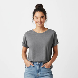 Camisetas Lisas Transpirables para Mujer, Cuello Redondo, Manga Corta, Camisetas Deportivas para Mujer, 100% Algodón, Venta al por Mayor, Personalizables - Product Image 3
