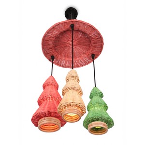 Hanging Rattan Christmas <b>Tree</b> Pendant Lights Festive Holiday <b>Lighting</b> Eco Friendly Indoor Decoration Wholesale Bulk OEM ODM - Product Image 4