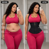 Corset amincissant double compression pour femme, style colombien, avec fermeture éclair et crochets, pour un ventre plat et une silhouette affinée