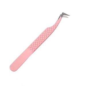 Pince à épiler de précision TEEJAY 007 rose bébé, pointe en nano-fibre, pour cils, pointe lisse - Product Image 1