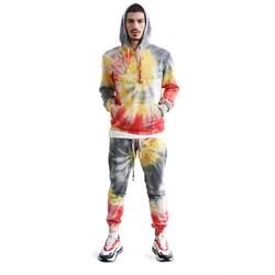 Custom <b>Tie</b> <b>Dye</b> Tracksuit <b>Set</b> Custom Hoodie Jogger Pants Streetwear Sportswear Two Piece Outfit Wholesale Clothing Supplier - Product Image 6