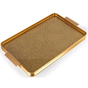 Plateau de service en métal à motif gaufré pour chocolats et dattes, produit de qualité supérieure à prix abordable - Product Image 6