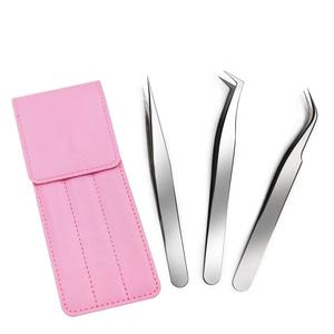 Easy To Use Non Slip Handle Fiber Tip Eyelash Extension Tweezers, High Precision Effortless Stainless Steel Beauty Tweezers - Product Image 1