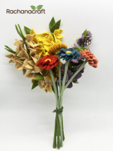 Handcrafted Eco-Friendly Wool Felt <b>Flower</b> Bouquet – Everlasting <b>Artificial</b> Floral Arrangement for Home Decor & Gifts - Product Image 4
