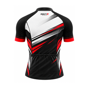 Conjunto de Jersey y Pantalones Cortos de Ciclismo para Hombre, Negro, Rojo y Blanco, Transpirable, con Estampado por Sublimación, Kit de Ciclismo de Carreras - Product Image 3
