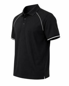 Chemise noire à manches courtes pour homme, couleur unie, tricotée en Spandex/Coton, respirante, séchage rapide, coupe décontractée, boutonnée, coupe classique - Product Image 3