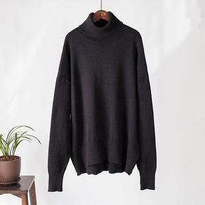 Suéter de punto personalizado para mujer, cuello alto, holgado, jersey de invierno, venta al por mayor - Product Image 4