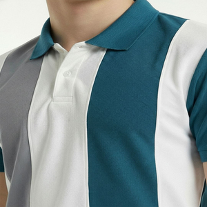 Camisetas Polo Pique para Hombre, 100% Algodón, Tallas Grandes, Manga Corta, Camisa de Golf, Logotipo Personalizado, Alta Calidad, Color Block, Camiseta Deportiva OEM - Product Image 2