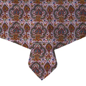 Manteles personalizados con estampado a mano, artesanía atemporal, manteles cuadrados de algodón puro en venta - Product Image 6