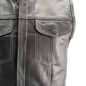 Gilet en cuir respirant de haute qualité OEM avec logo personnalisé, nouveau gilet d'hiver tendance avec poche décorative, prix compétitif - Product Image 6