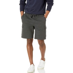 Men's Cotton Heavyweight Fleece Solid Cargo <b>Shorts</b> Breathable Waterproof Anti-Wrinkle Casual <b>Sweatpants</b> with Warm Pockets - Product Image 1