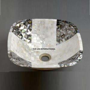 Luxurious Hand Crafted Natural Mother of Pearl Sink <b>Round</b> Shape Most Fancy Wash <b>Basin</b> Bathroom Sink for Elegant Interiors - Product Image 5