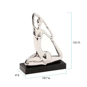 Modern Metal <b>Figurative</b> Sculpture Handmade Artistic Tabletop Decor for Living Room - Product Image 2